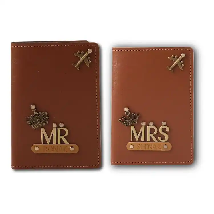 Buy Tan Personalized Mr and Mrs Passport Cover Gift
